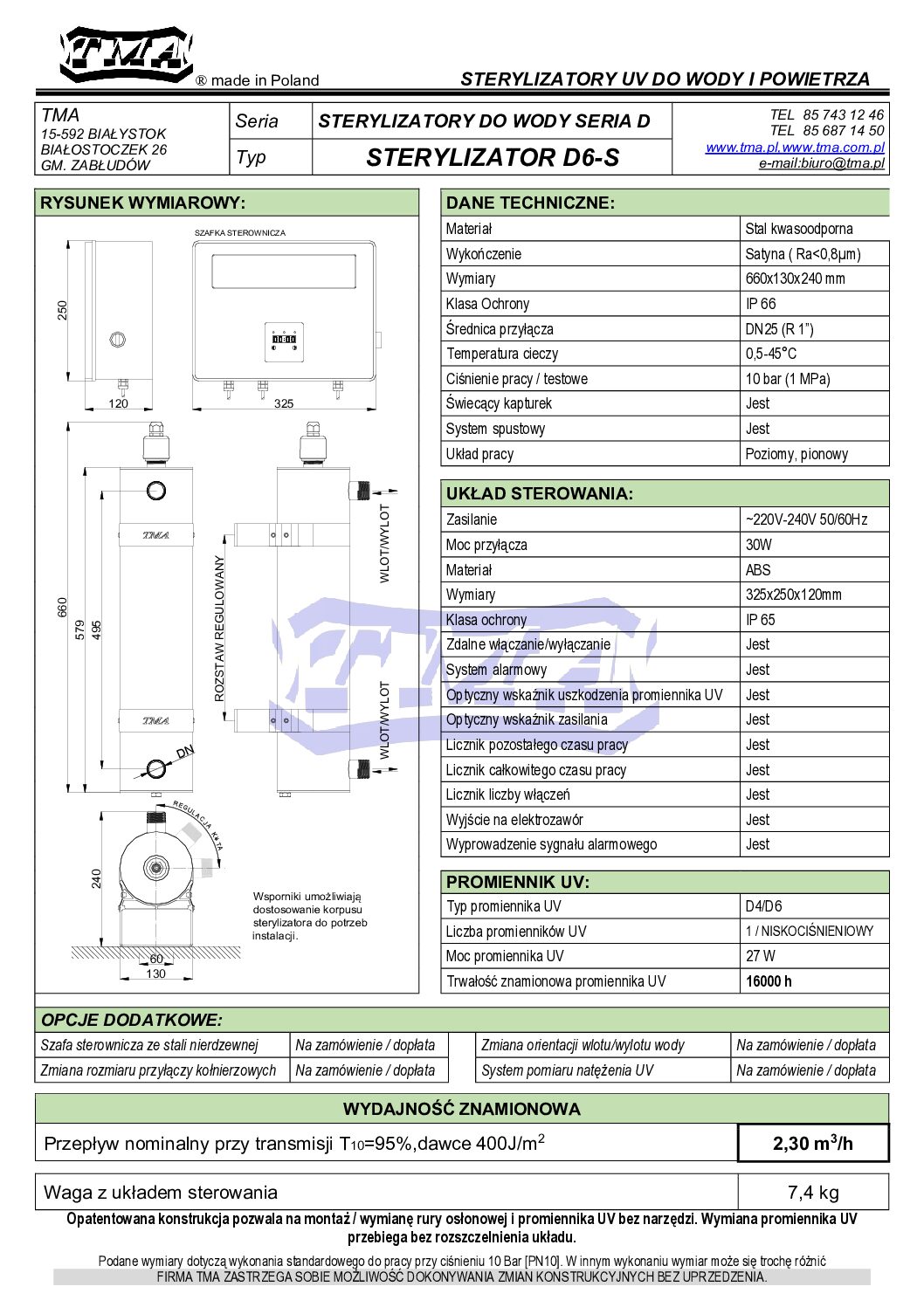 Sterylizator UV D6 - S - obrazek 3