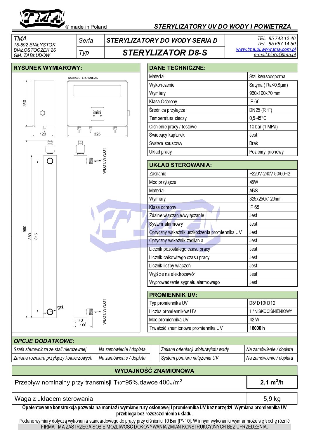 Sterylizator UV D8 - S - obrazek 3